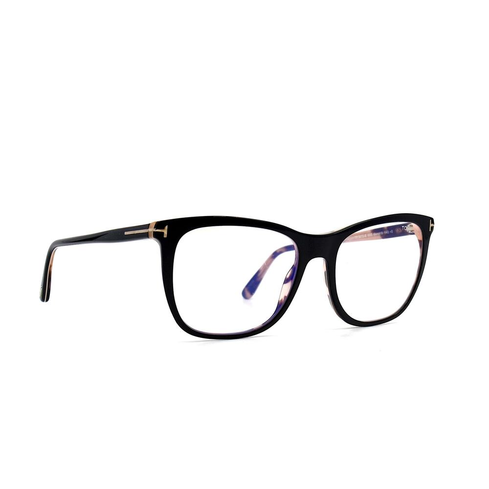 NEW TOM FORD TF5672-B 005 BLACK/HAVANA BLUE BLOCK LENS AUTHENTIC EYEGLAS…